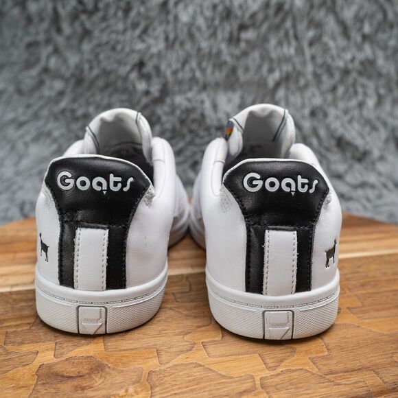 GOATS Sneakers Platform Smooth White Leather Slip On Hook Loop Chunky Size 6 EUC - Picture 5 of 9